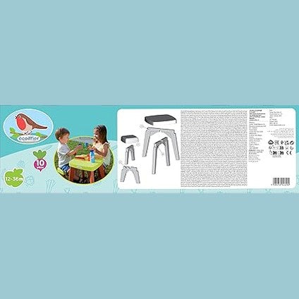 Ecoiffier Picnic Table Set and Stool by Ecoiffier