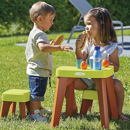 Ecoiffier Picnic Table Set and Stool by Ecoiffier