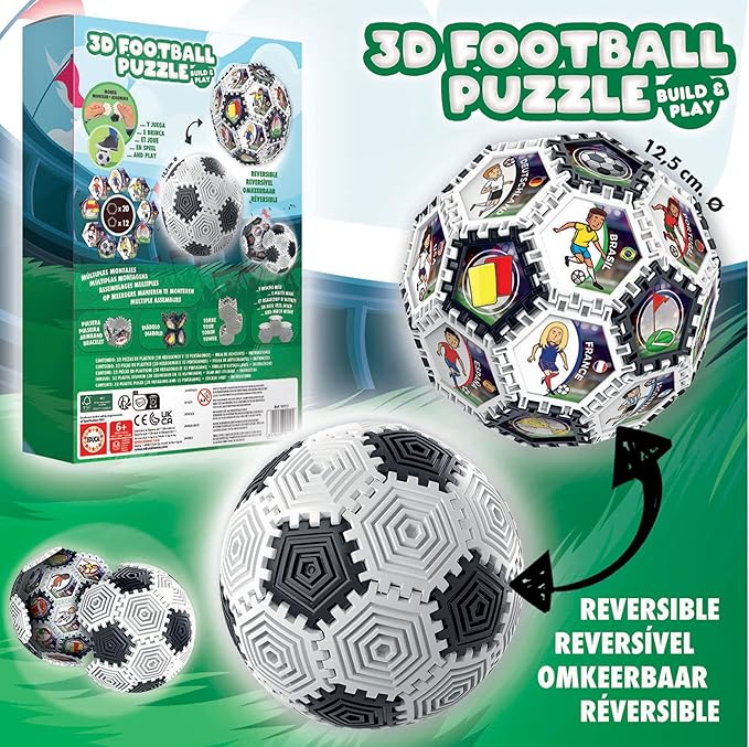 Educa - 3D Puzzle Ball with 32 Pieces and with which You can Play by Educa