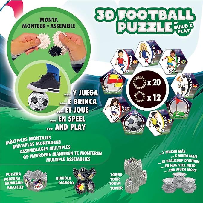 Educa - 3D Puzzle Ball with 32 Pieces and with which You can Play by Educa