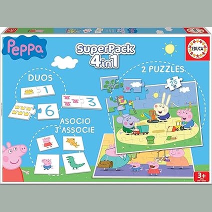 Educa - Peppa Pig SuperPack Multi Games: 4 in 1 by Educa