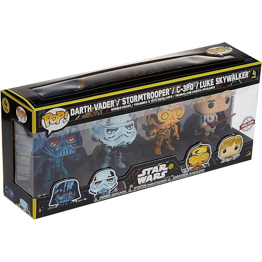 FUNKO POP Star Wars Pack 4 Figurines POP! Movies Vinyl Retro Series by FUNKO POP!