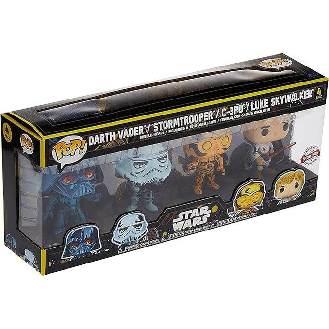 FUNKO POP Star Wars Pack 4 Figurines POP! Movies Vinyl Retro Series
