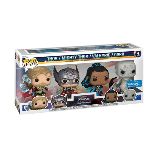 FUNKO POP Thor, Mighty Thor, Valkyrie & Gorr US Exclusive Pop! 4-Pack by FUNKO POP!