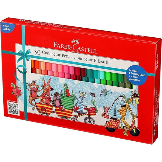 Faber Castell Connector Pens, Multicolor - Pack of 50 by Faber-Castell