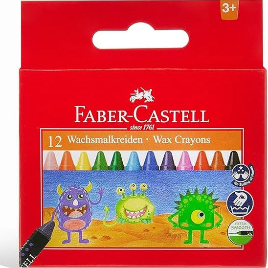 Faber-Castell Wax Crayons 12 Color Round 75mm by Faber-Castell