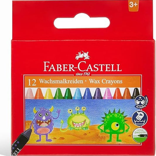 Faber-Castell Wax Crayons 12 Color Round 75mm by Faber-Castell