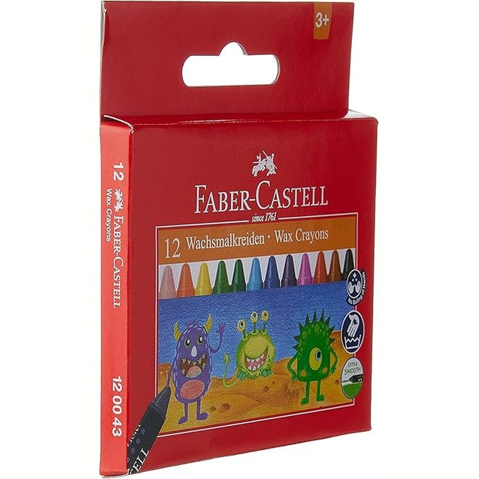 Faber-Castell Wax Crayons 12 Color Round 75mm by Faber-Castell