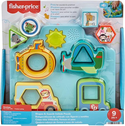 Fisher-Price Baby Sorting Toy Shapes & Sounds Vehicle Puzzle with Music by Fisher-Price