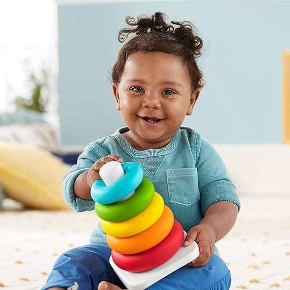 Fisher-Price Baby Stacking Toy Rock-A-Stack Rings with Roly-Poly Base by Fisher-Price