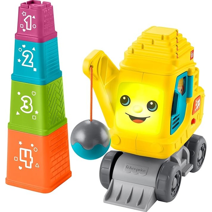 Fisher-Price Baby & Toddler Learning Toy Count & Stack Crane with Blocks by Fisher-Price