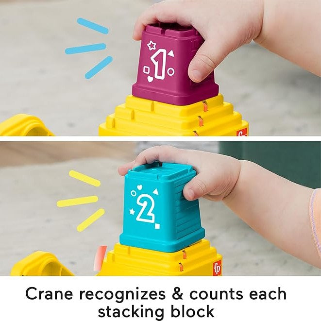 Fisher-Price Baby & Toddler Learning Toy Count & Stack Crane with Blocks by Fisher-Price