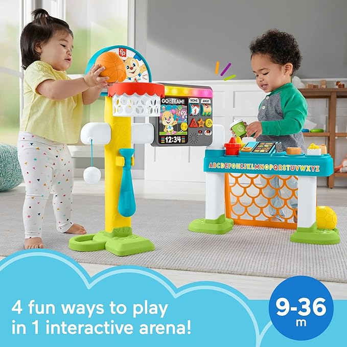 Fisher-Price Toddler Learning Toy Laugh & Learn 4-in-1 Game Experience Sports Activity Center