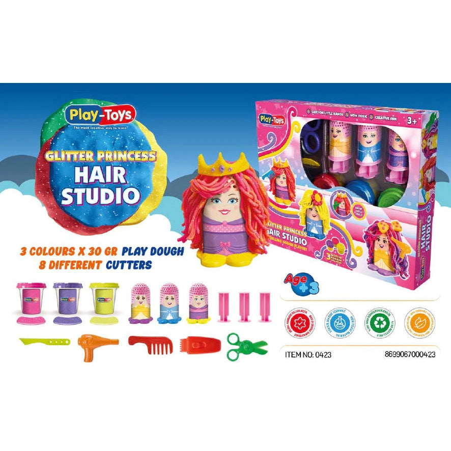 Glitter Princess Hair Studio - 3 Colours & Styling Tools