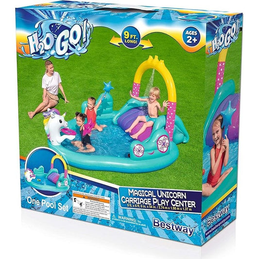H2OGO! Bestway Magical Unicorn Pool Carriage Playset by BESTWAY