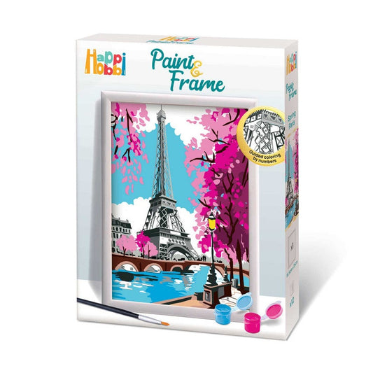 HappiHobbi Paint & Frame Paint by Numbers Spring Paris by HappiHobbi