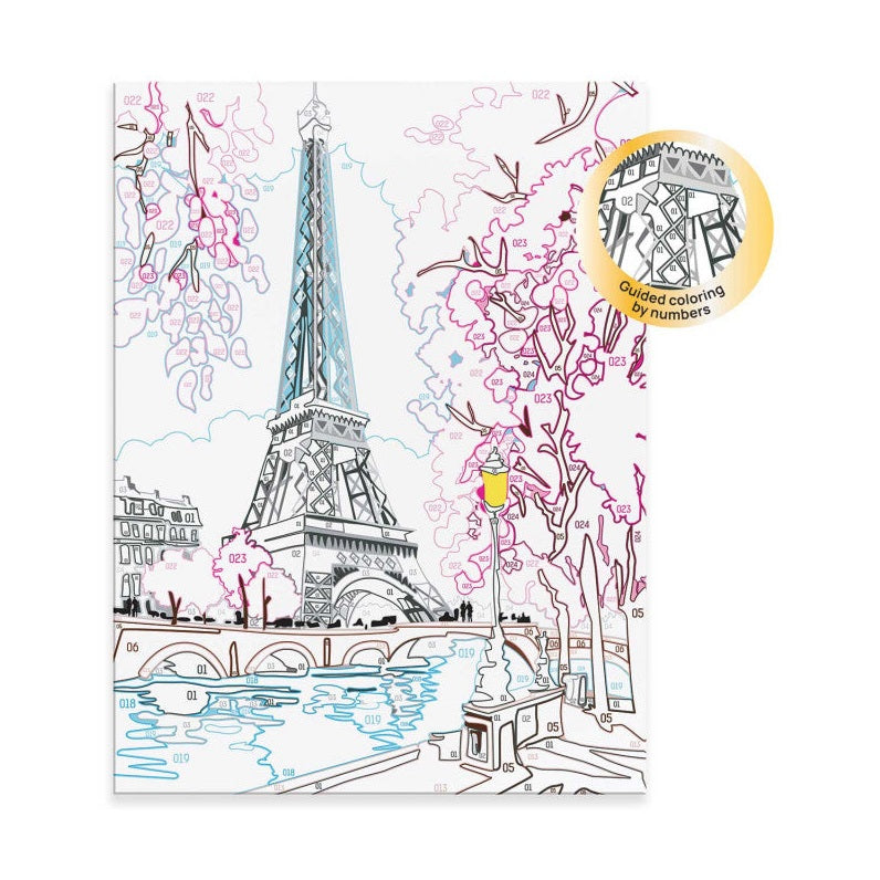 HappiHobbi Paint & Frame Paint by Numbers Spring Paris by HappiHobbi