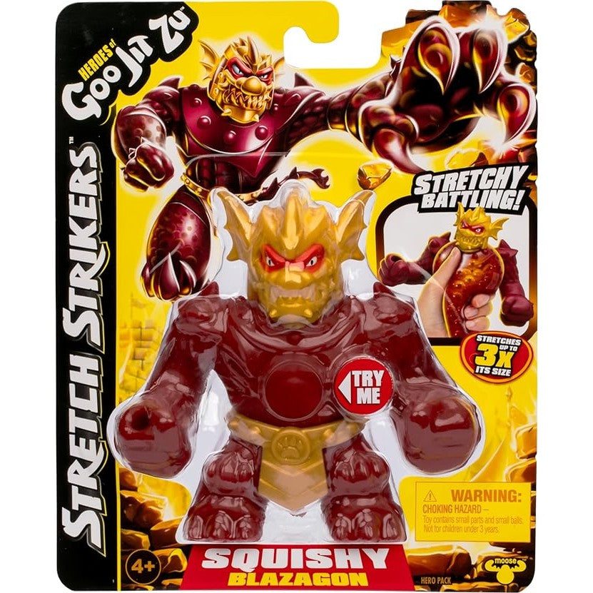 Heroes of Goo Jit Zu Stretch Strikers Hero Pack, Blazagon Stretchy Action Figure by Moose