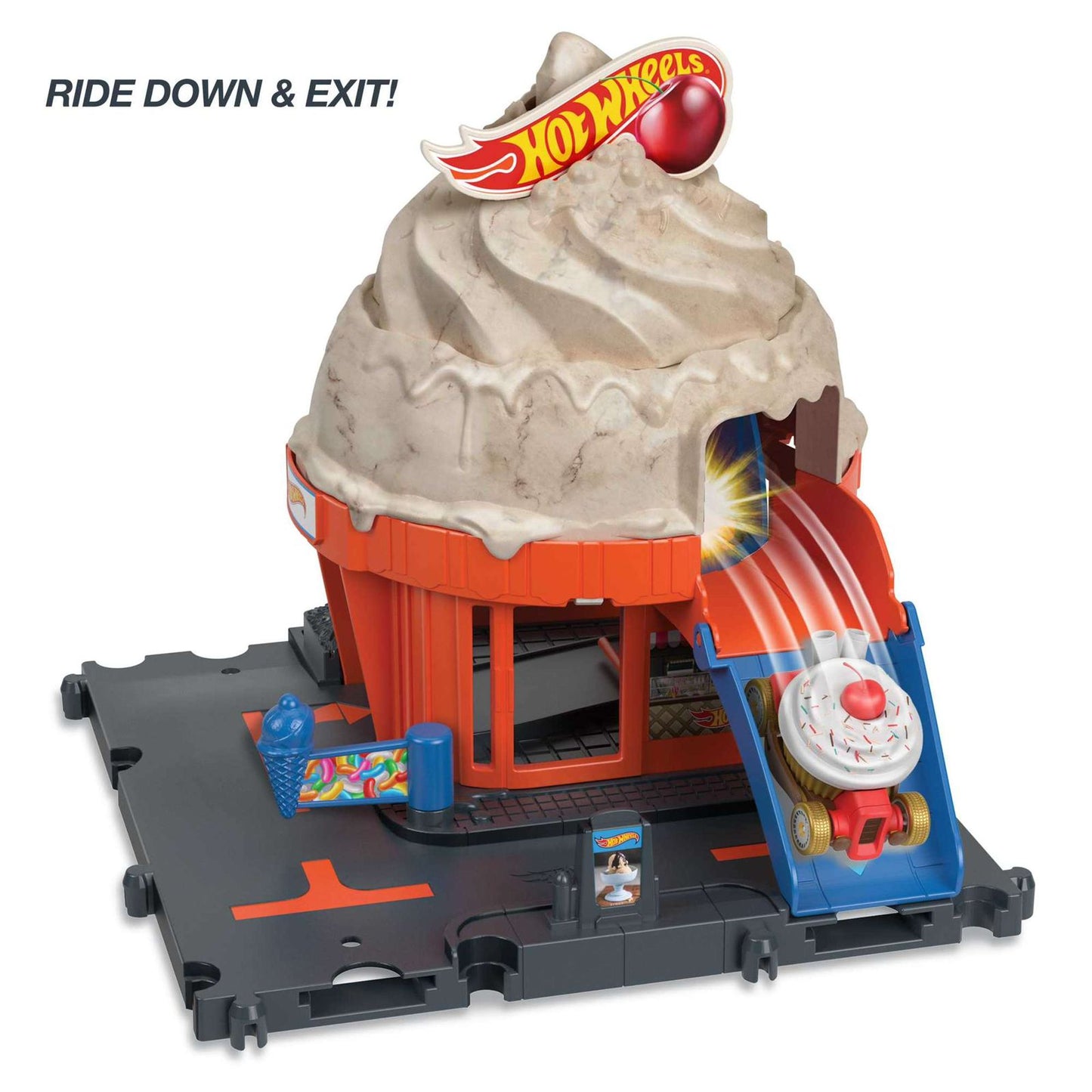 Hot Wheels City Downtown Ice Cream Swirl by Mattel