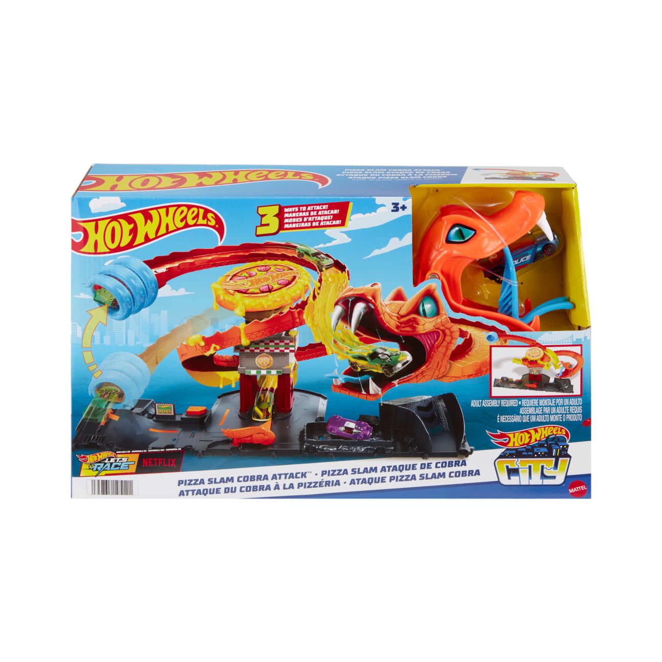 Hot Wheels City Pizza Slam Cobra Attack Playset by Mattel