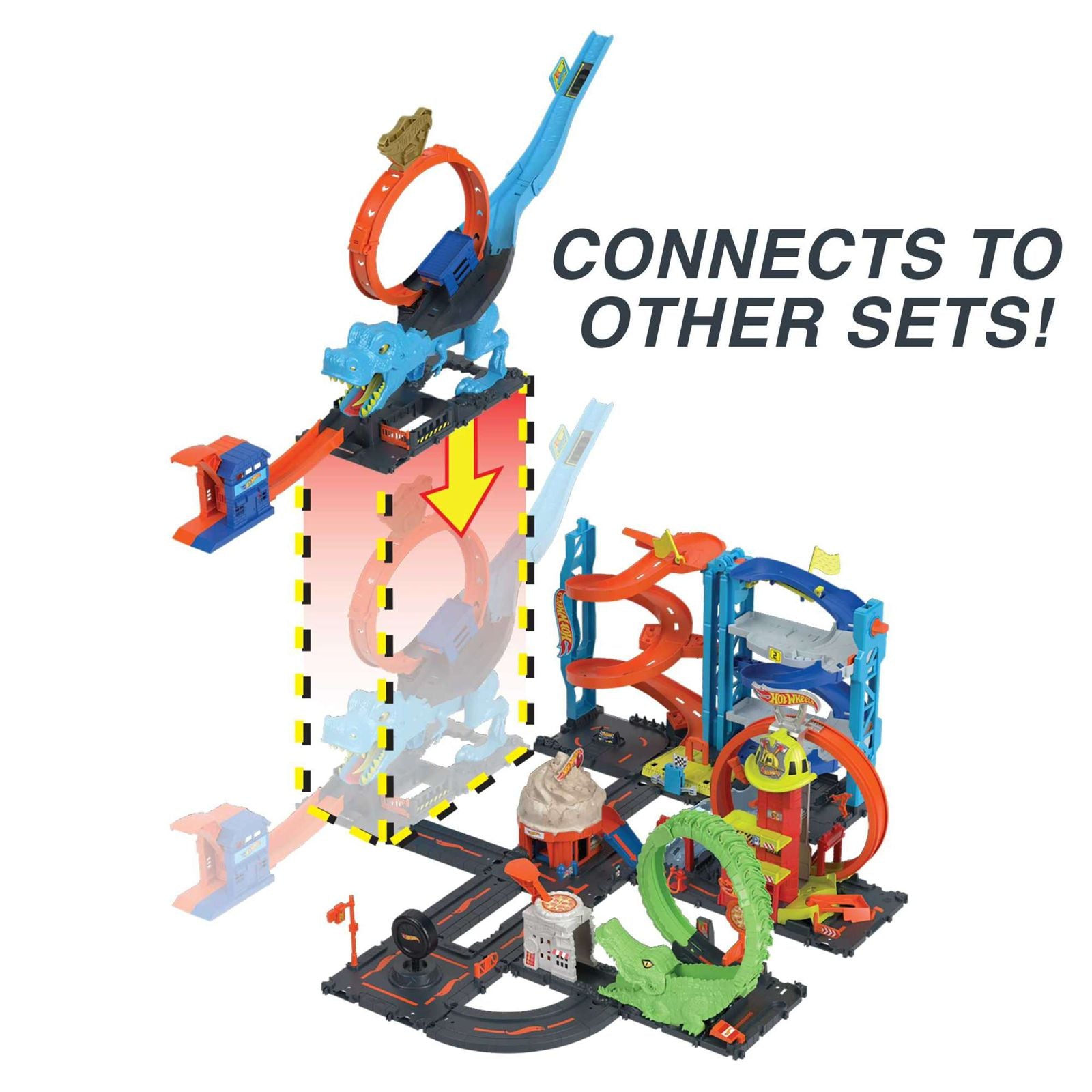 Hot Wheels City T-Rex Chomp Down Playset by Mattel