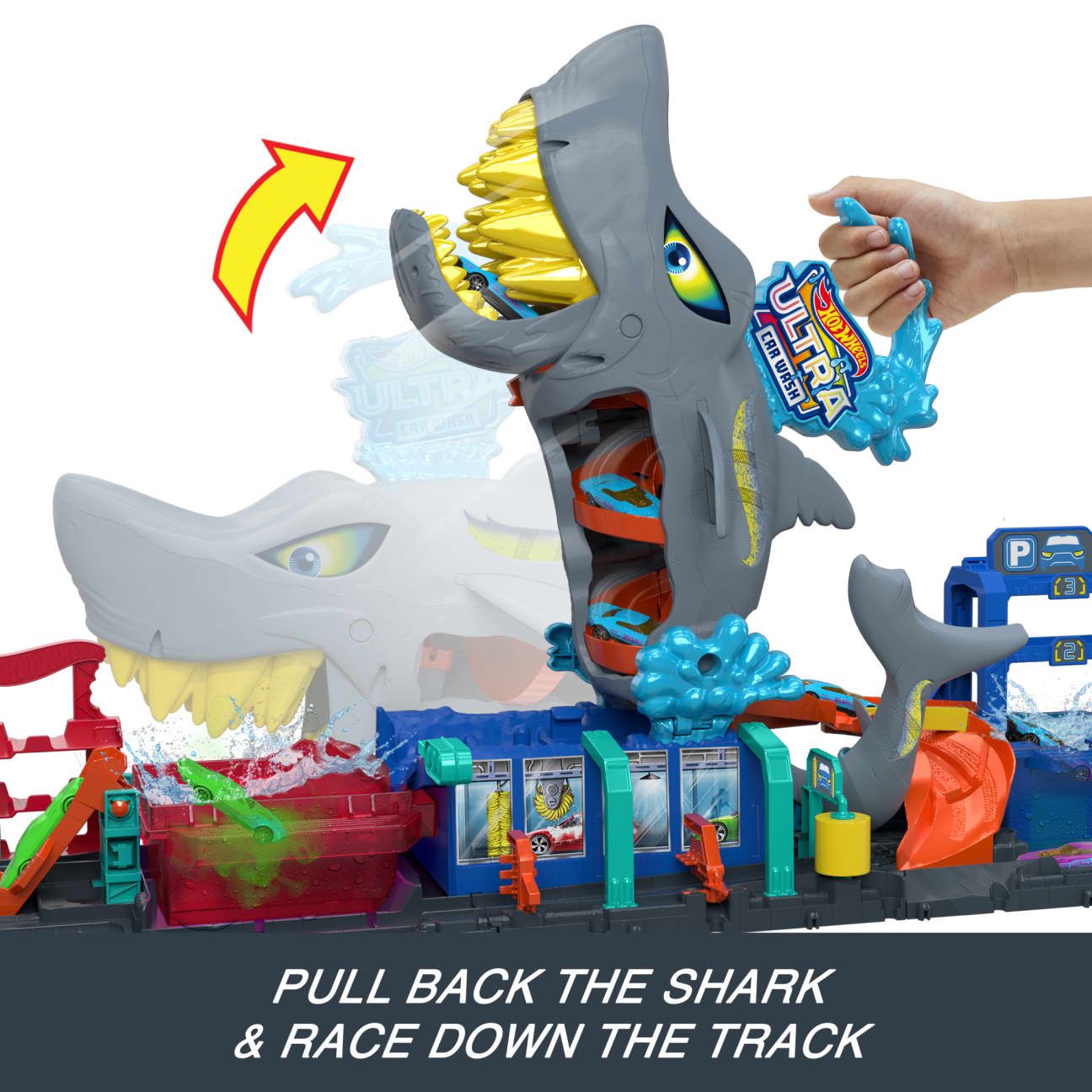 Hot Wheels City Ultra Shark Car Wash by Mattel