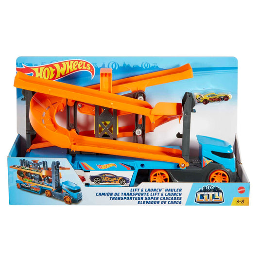 Hot Wheels Lift &amp; Launch Hauler by Mattel