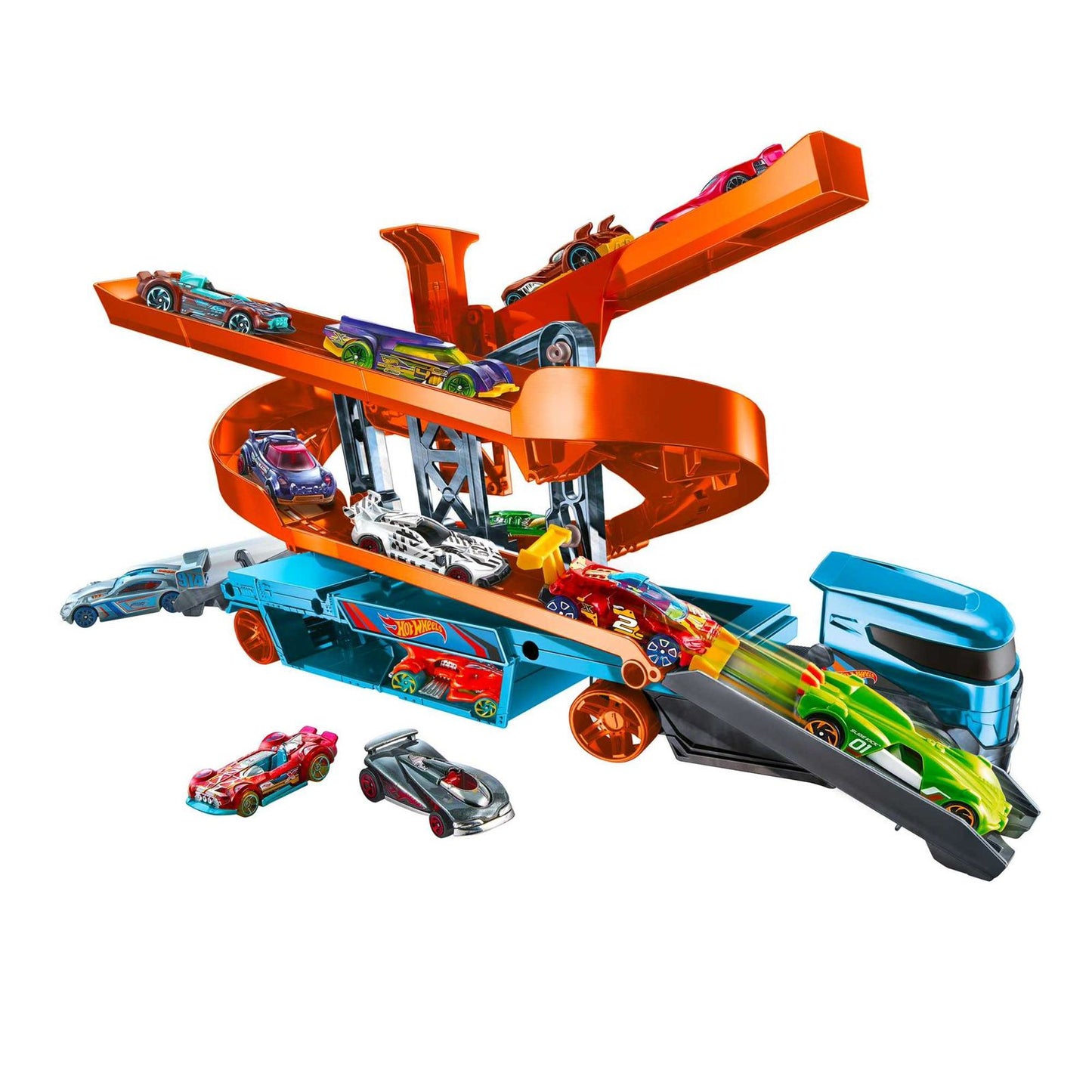 Hot Wheels Lift &amp; Launch Hauler by Mattel