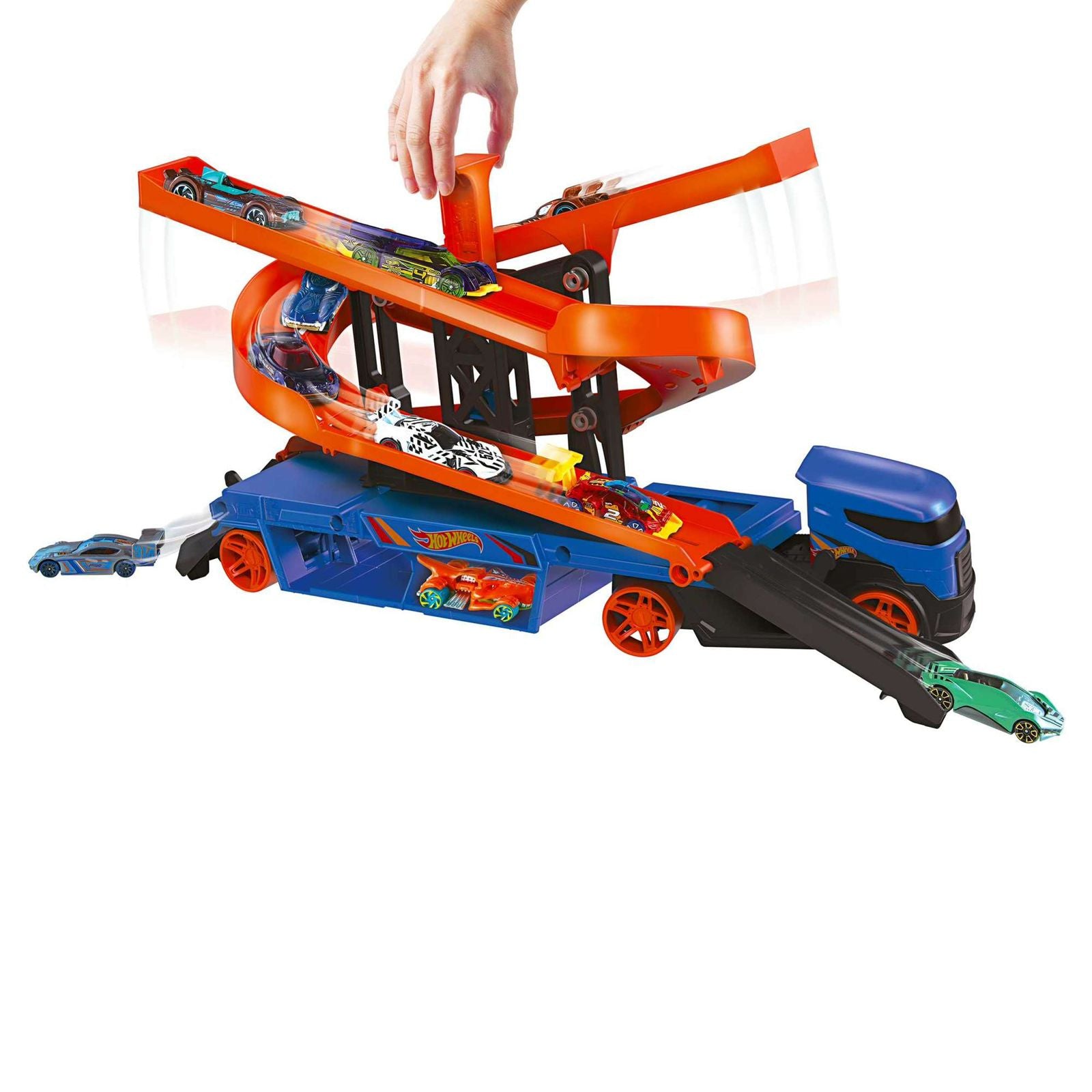 Hot Wheels Lift &amp; Launch Hauler by Mattel