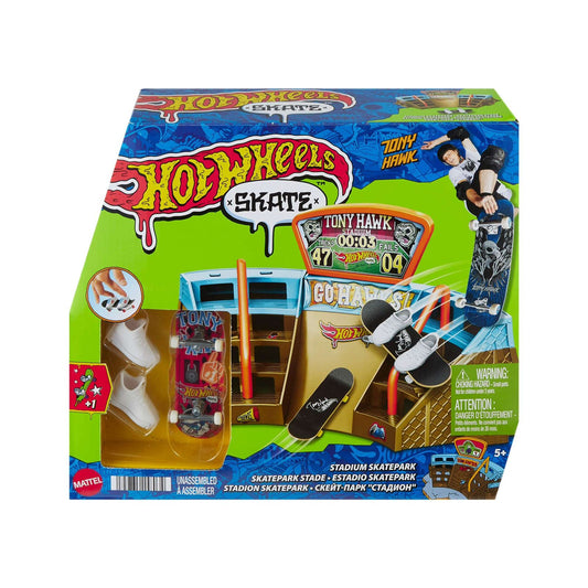 Hot Wheels Skate Set Tony Hawk Signature Fingerboard Skateboard Stunt Set with Shoes by Mattel