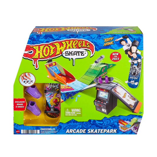 Hot Wheels Skate Set Tony Hawk Signature Fingerboard Skateboard Stunt Set with Shoes by Mattel