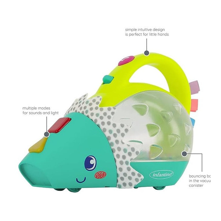Infantino Push & Pop Musical Light-Up Mini-Vac Hedgehog by Blue Box Kids