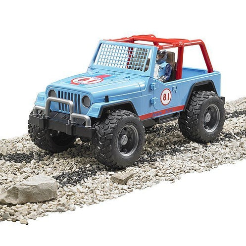 Jeep Cross country Racer blue with driver by Bruder