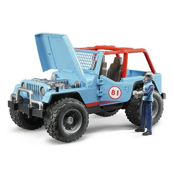 Jeep Cross country Racer blue with driver by Bruder