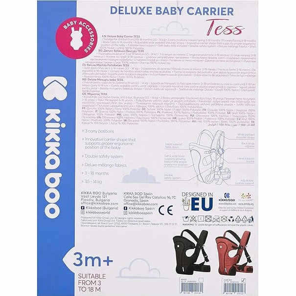 KIKKA BOO Baby Carrier Tess Black by Kikkaboo