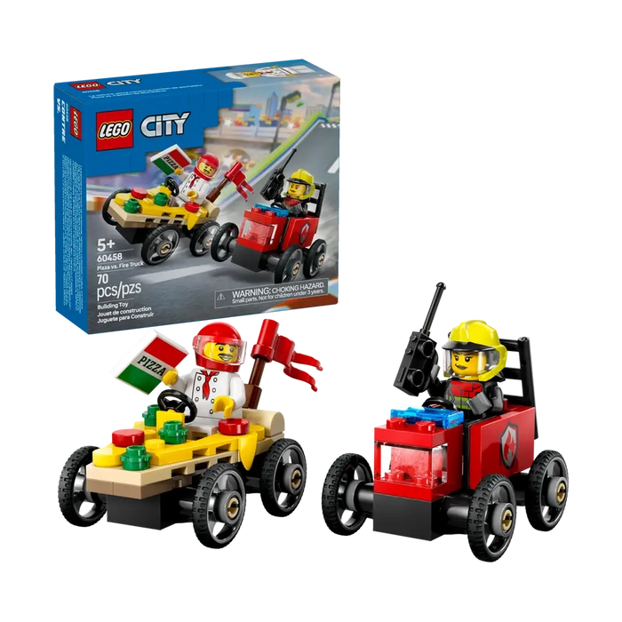 LEGO City Pizza vs. Fire Truck Race Car Pack (60458)
