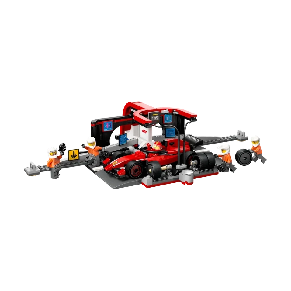 LEGO F1 Pit Stop & Pit Crew with Ferrari Car (60443) by LEGO
