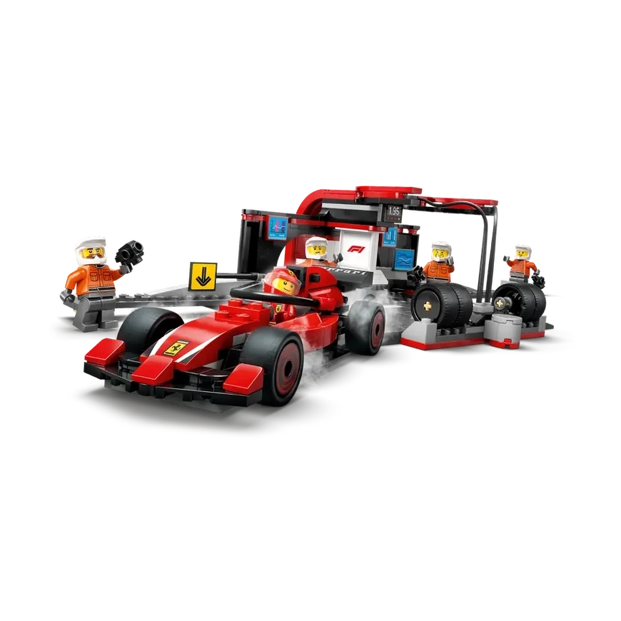 LEGO F1 Pit Stop & Pit Crew with Ferrari Car (60443) by LEGO