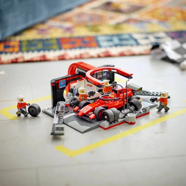LEGO F1 Pit Stop & Pit Crew with Ferrari Car (60443) by LEGO