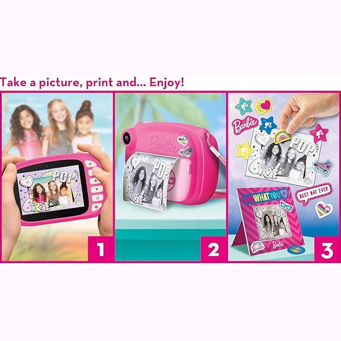 LISCIANI - BARBIE Print Cam - 3-in-1 Instant Camera by Lisciani