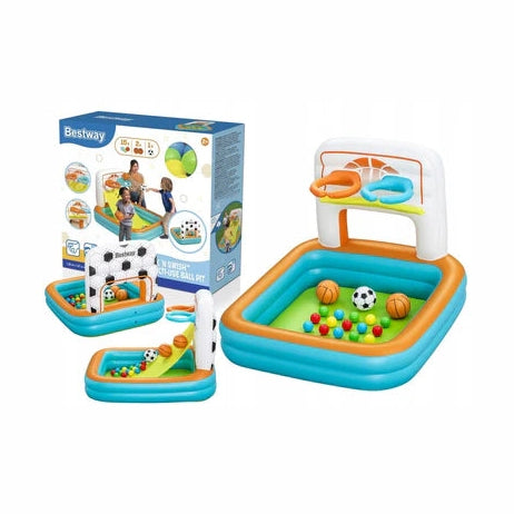 Bestway Inflatable Kids Pool with Hoops and Balls by Bestway