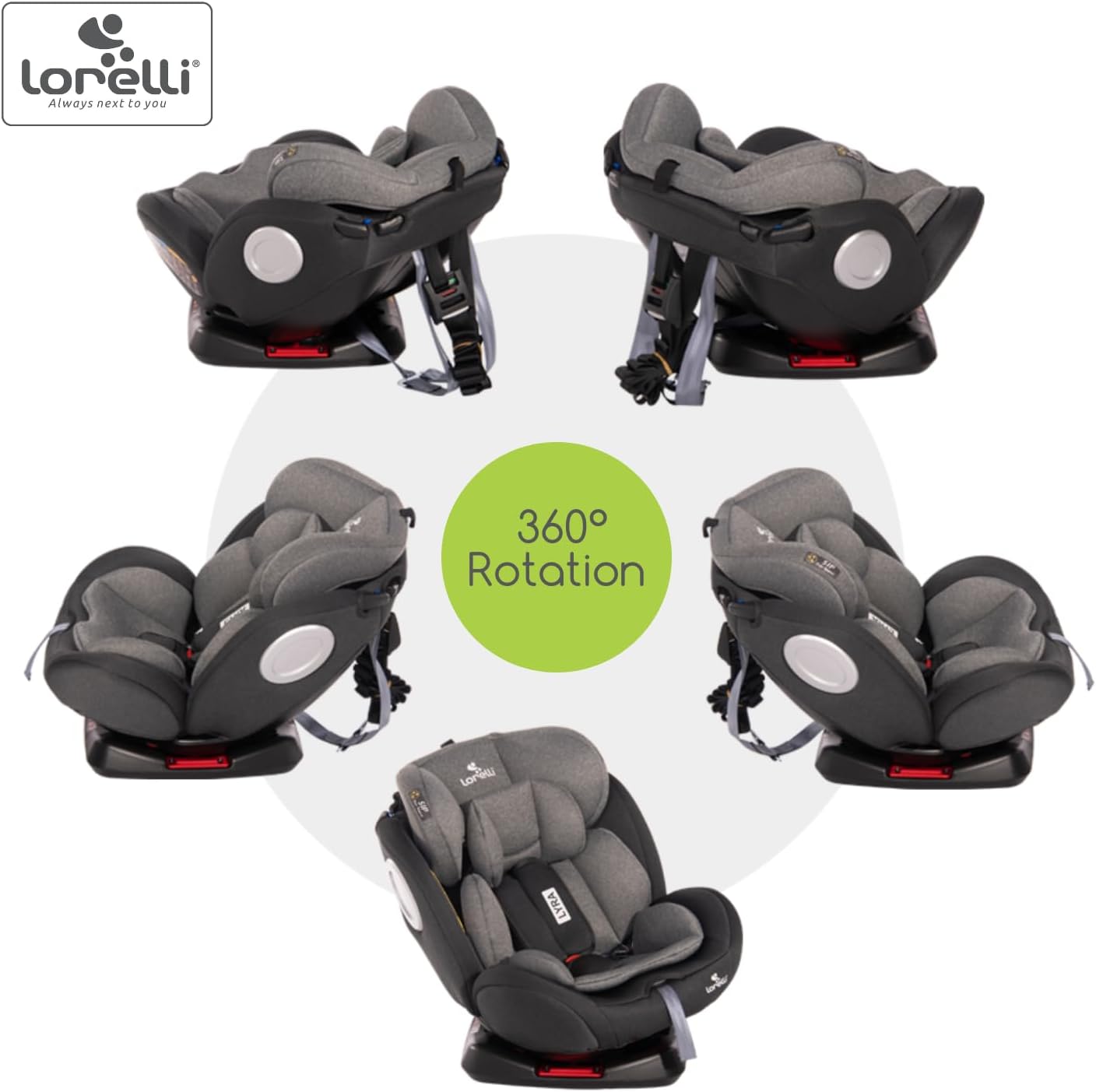 Lorelli Lynx Black/Gray 0-36 kg Isofix 360° Car Seat by Lorelli