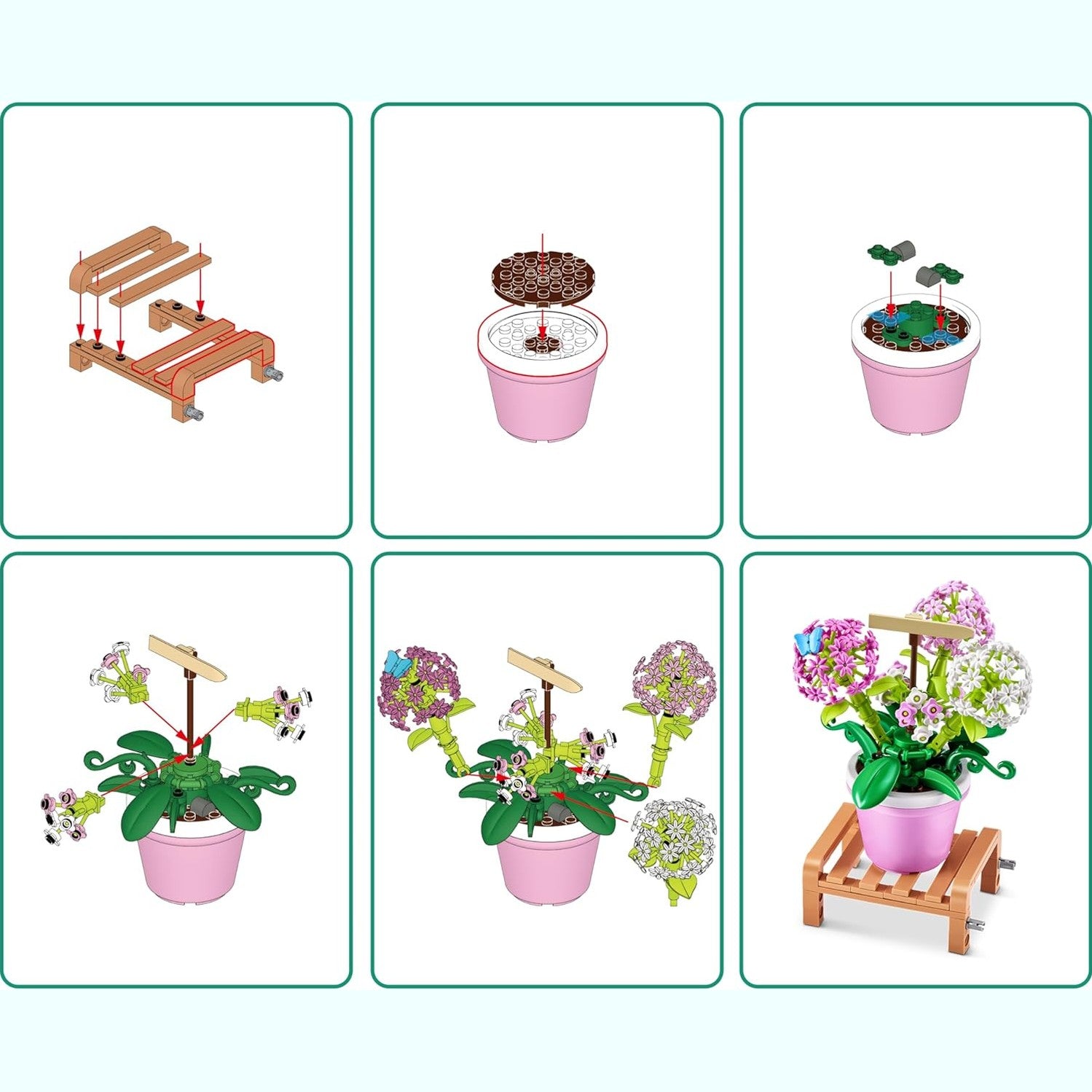 MAX Premium Garden Pot Plants Building Bricks Collection by ZURU