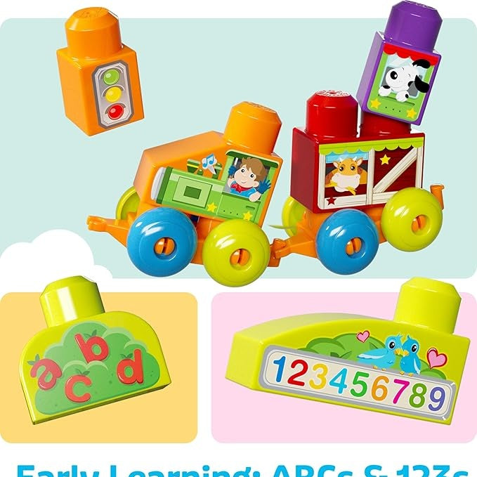 MEGA BLOKS First Builders Toddler Blocks Toy, Build ‘n Learn Portable Activity Table by Mattel