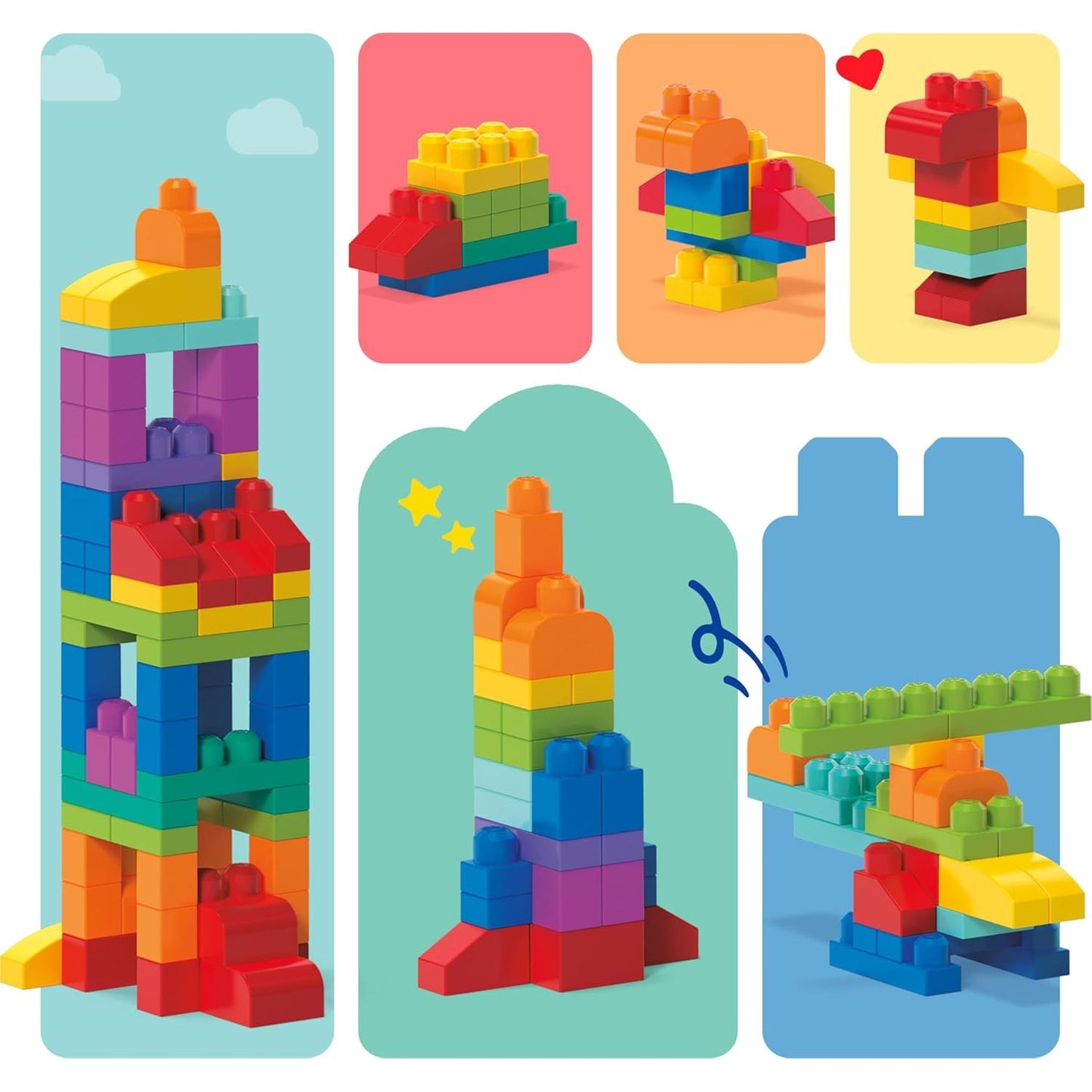 MEGA BLOKS First Builders Toddler Blocks Toys Set (80PCS) by Mattel