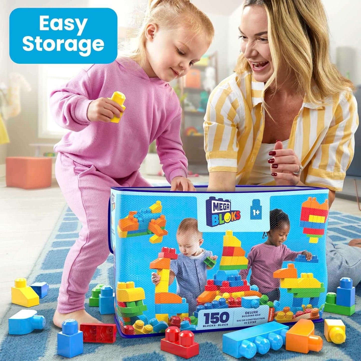 MEGA BLOKS First Builders Toddler Blocks Toys Set (150PCS) by Mattel
