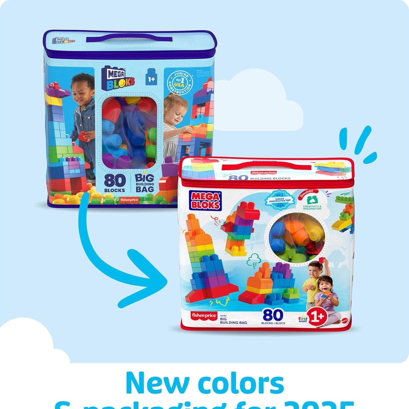 MEGA BLOKS First Builders Toddler Blocks Toys Set (80PCS) by Mattel