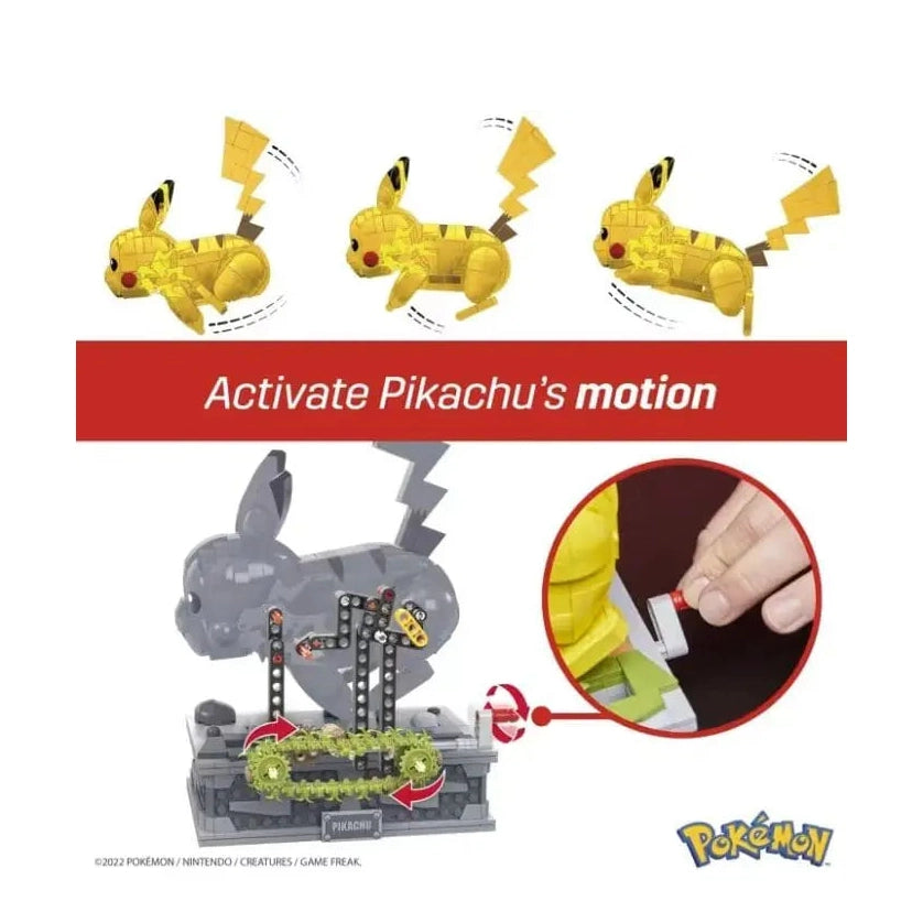MEGA Pokémon Motion Pikachu Building Brick Set With Mechanized Motion by Mattel