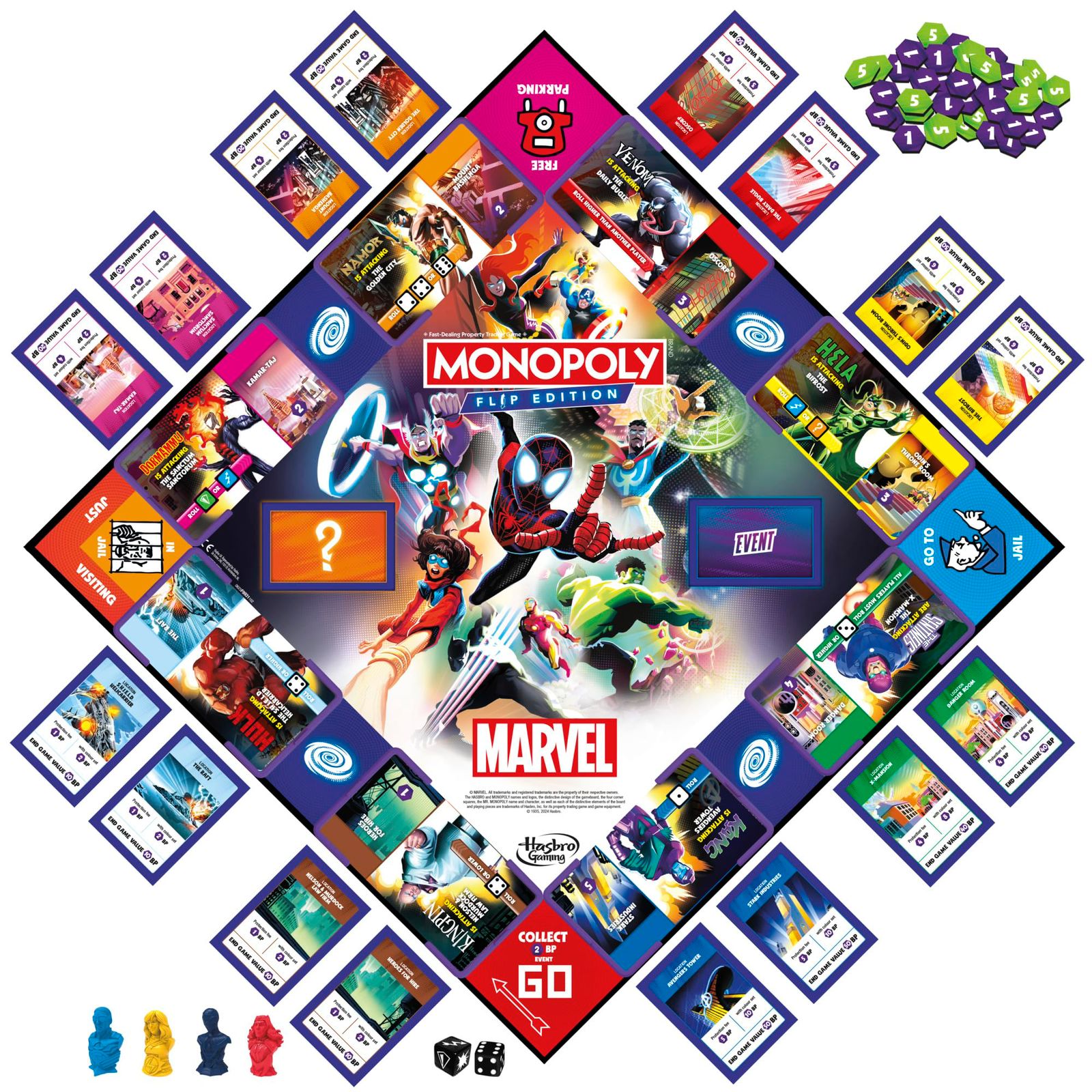 MONOPOLY FLIP MARVEL by Hasbro