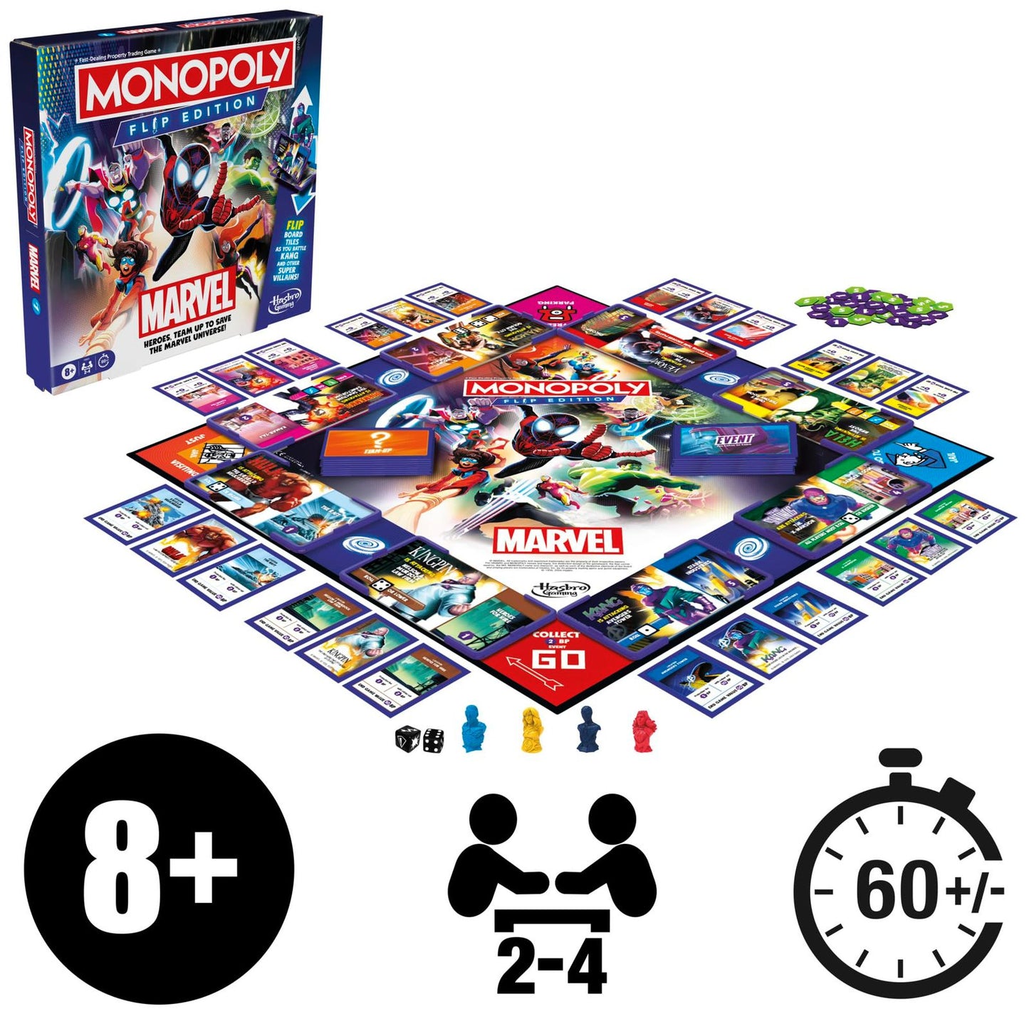 MONOPOLY FLIP MARVEL by Hasbro